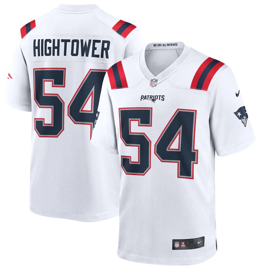 Men New England Patriots #54 Hightower Nike White Alternate Game NFL Jersey